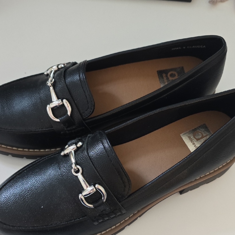 Gabor Black Loafers with Silver Accents, DV Size 9